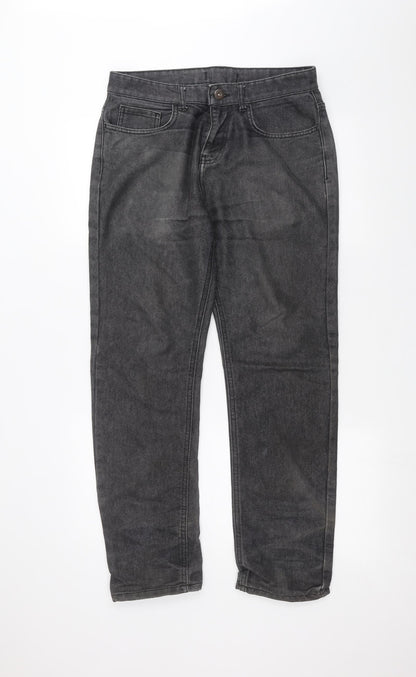 Mens UK Size 32 in Preworn Regular Fit Straight Black Jeans