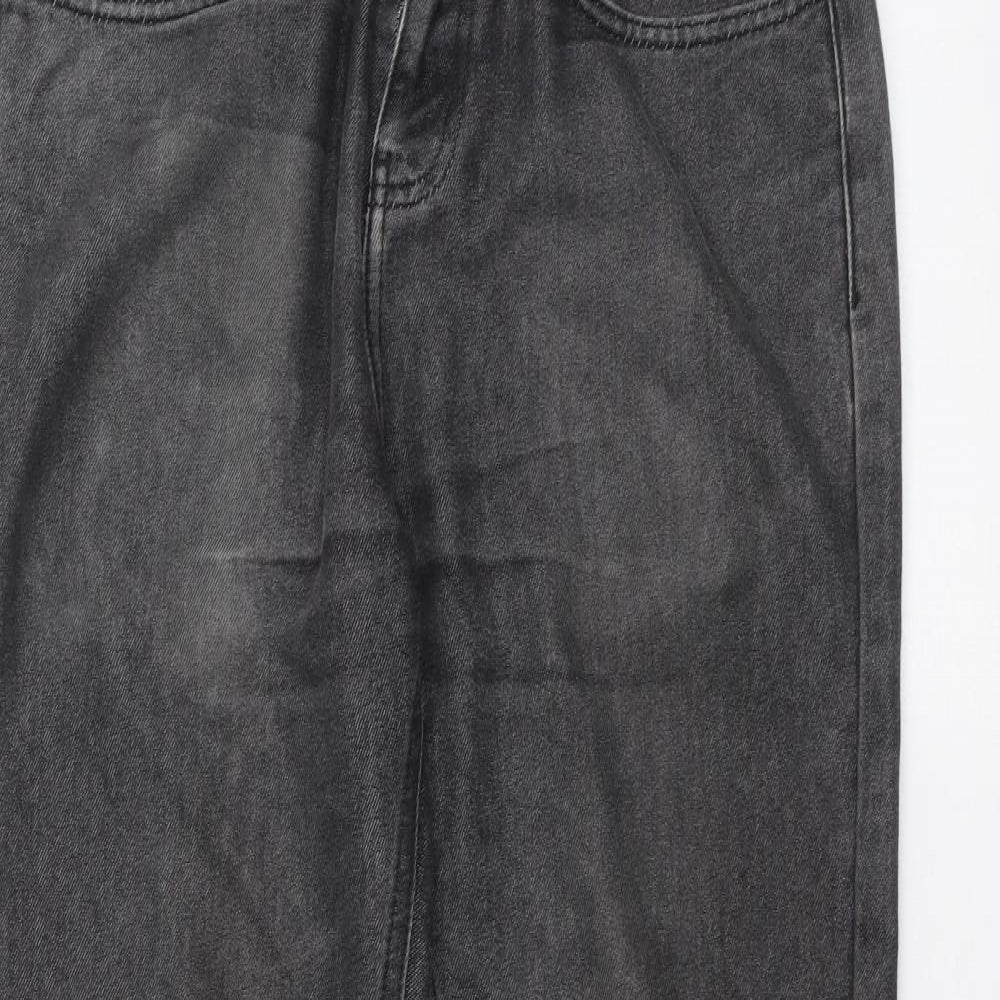 Mens UK Size 32 in Preworn Regular Fit Straight Black Jeans