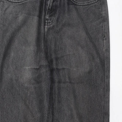 Mens UK Size 32 in Preworn Regular Fit Straight Black Jeans