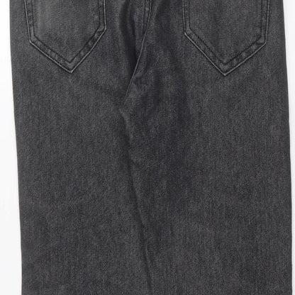 Mens UK Size 32 in Preworn Regular Fit Straight Black Jeans