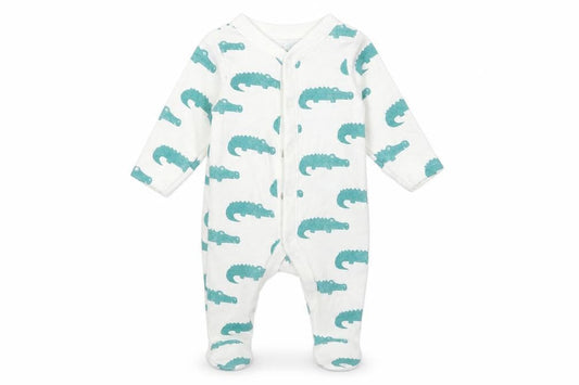 Front view of Marks & Spencer Baby White Coverall One-Piece, size 0-3, Months