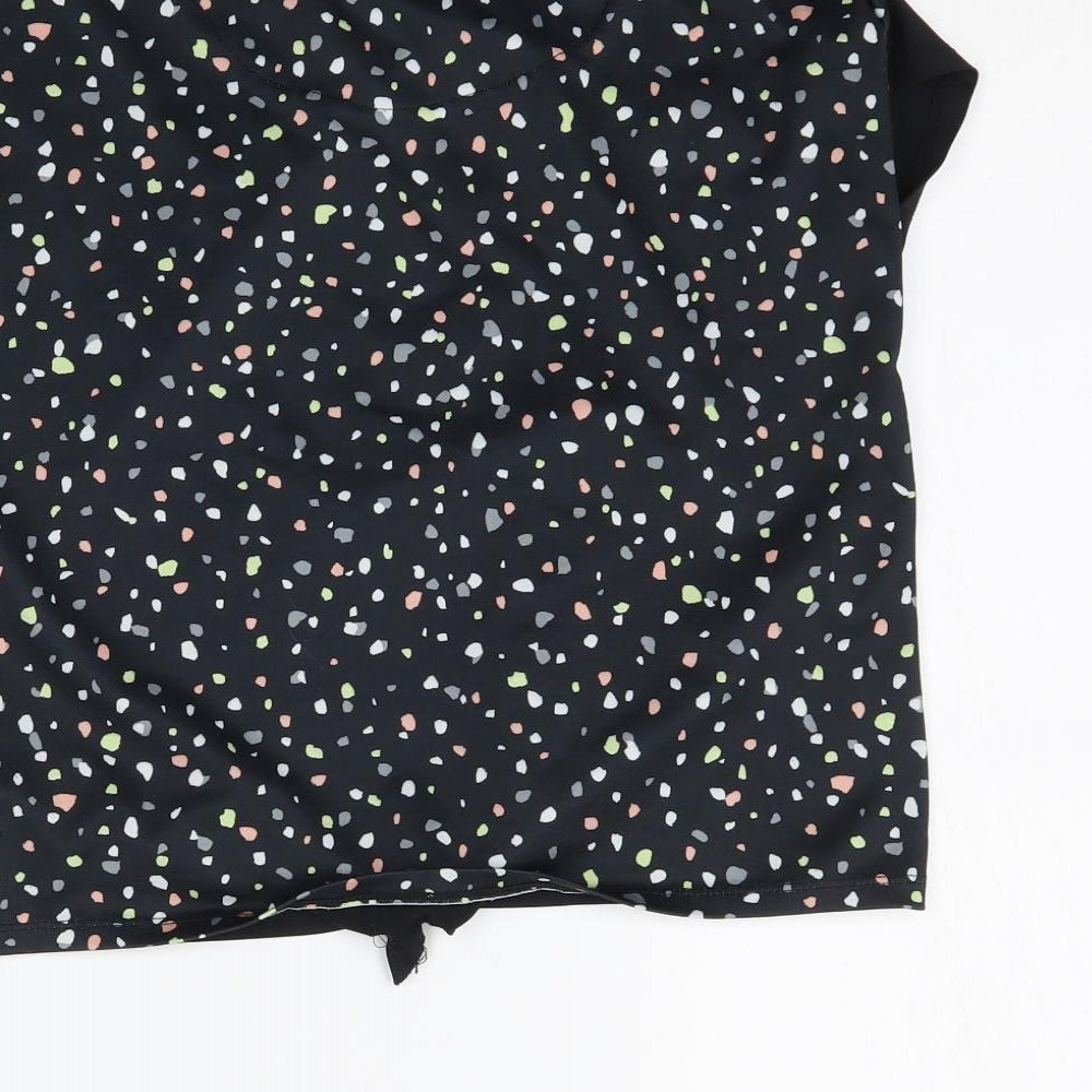 George Girls Black   Basic T-Shirt Size 8-9 Years  - Tie detail