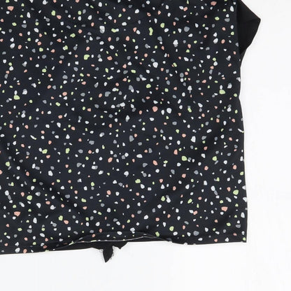 George Girls Black   Basic T-Shirt Size 8-9 Years  - Tie detail