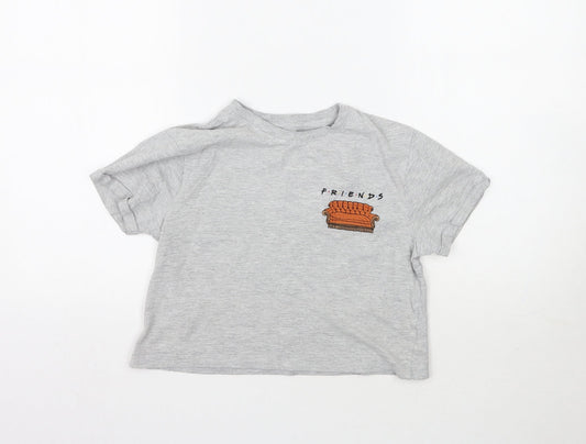 Primark Womens Grey   Cropped T-Shirt Size 2XS  - Friends