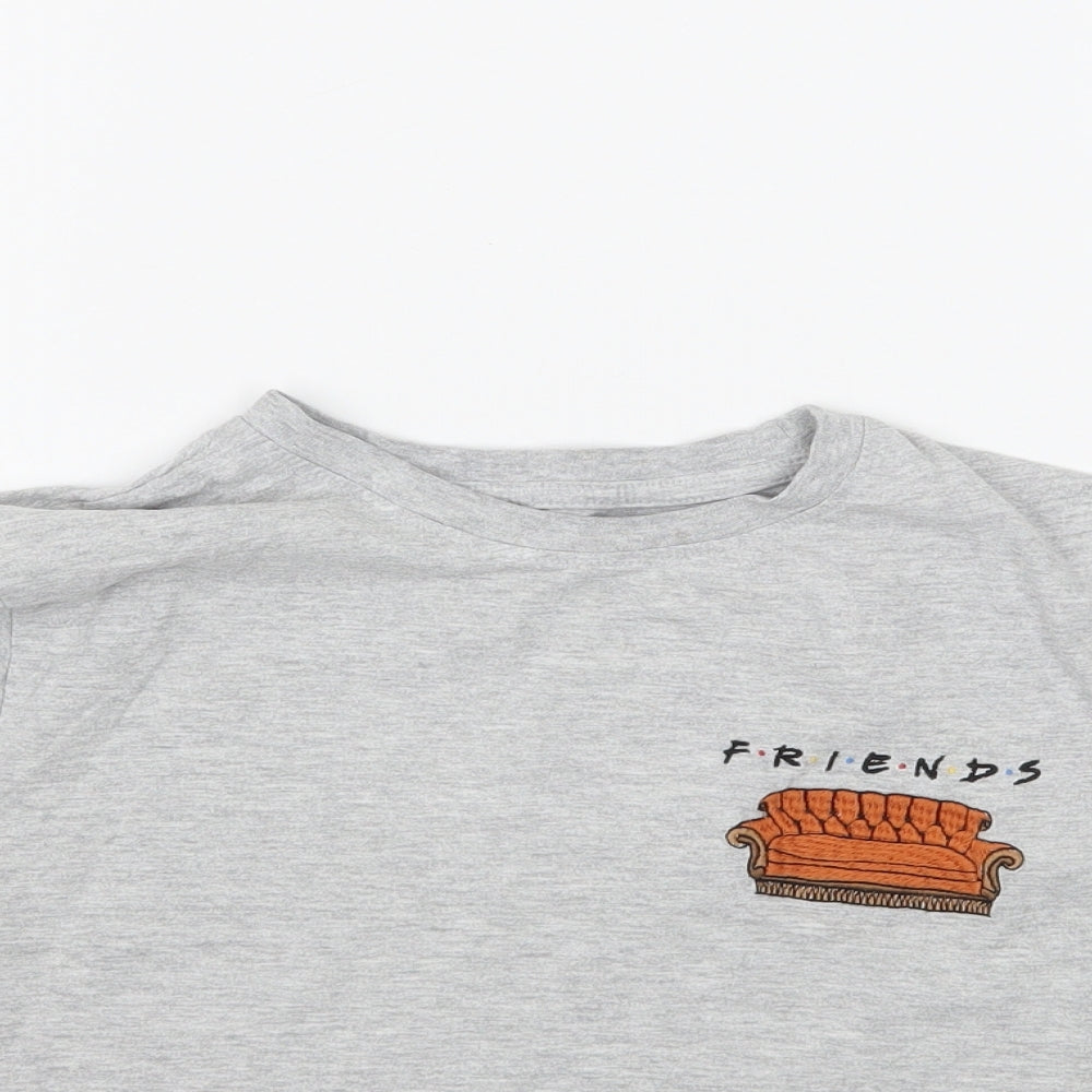 Primark Womens Grey   Cropped T-Shirt Size 2XS  - Friends