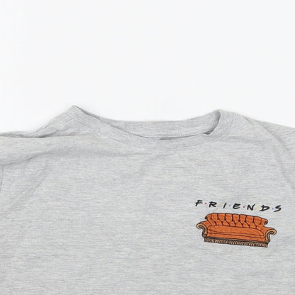 Primark Womens Grey   Cropped T-Shirt Size 2XS  - Friends