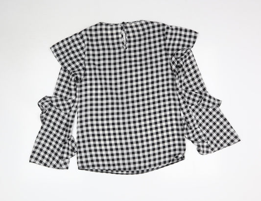 George Womens Multicoloured Plaid  Basic Blouse Size 8