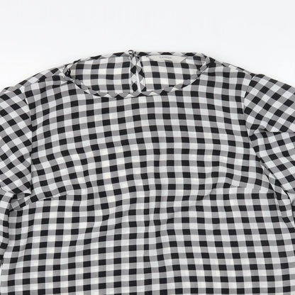 George Womens Multicoloured Plaid  Basic Blouse Size 8