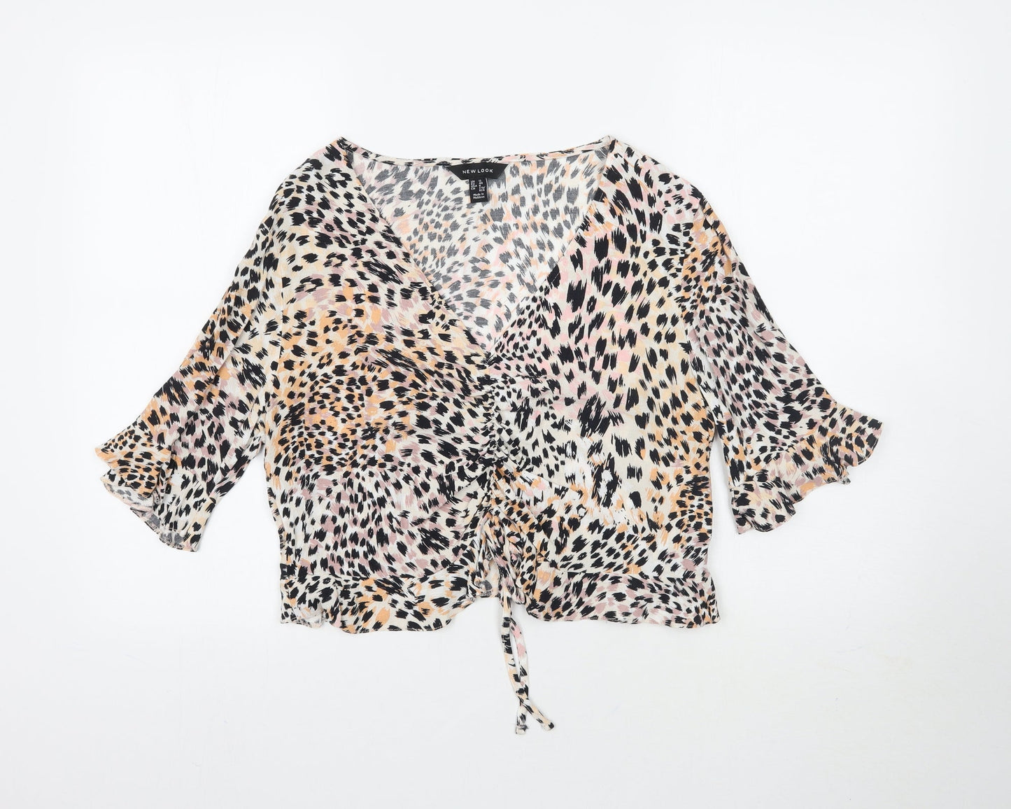 Womens UK Size 12 New Look Multicoloured Basic Blouse