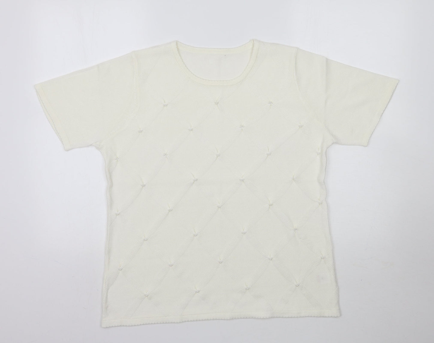 Womens UK Size M Preworn Ivory Basic Blouse