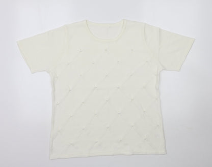 Womens UK Size M Preworn Ivory Basic Blouse