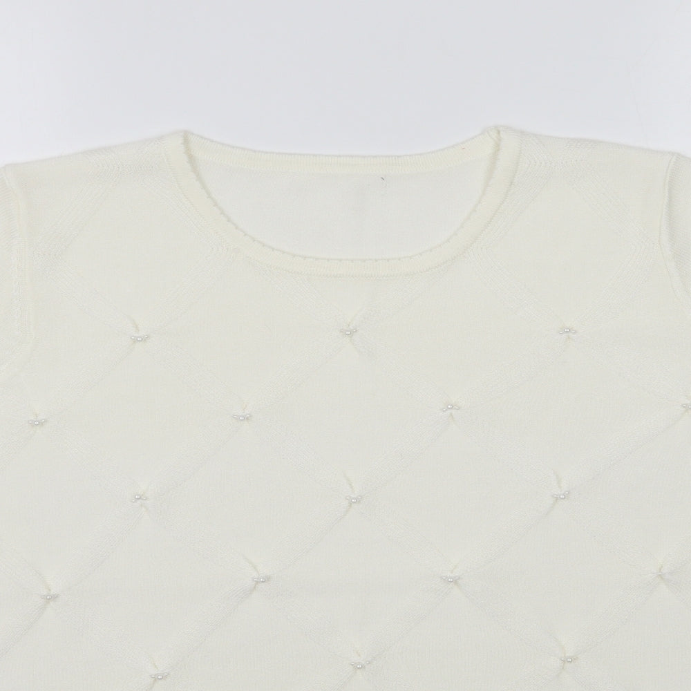 Womens UK Size M Preworn Ivory Basic Blouse