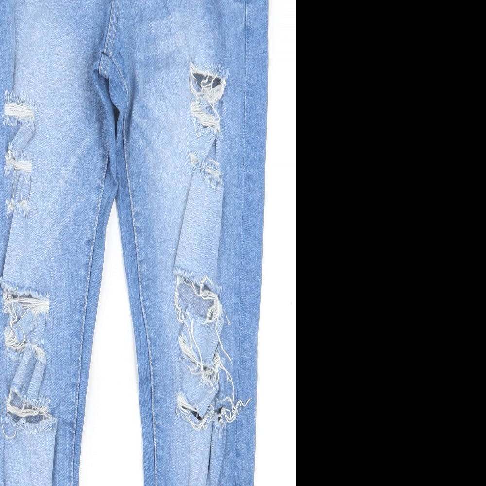 Denim Co. Womens Blue  Denim Straight Jeans Size 10 L28 in