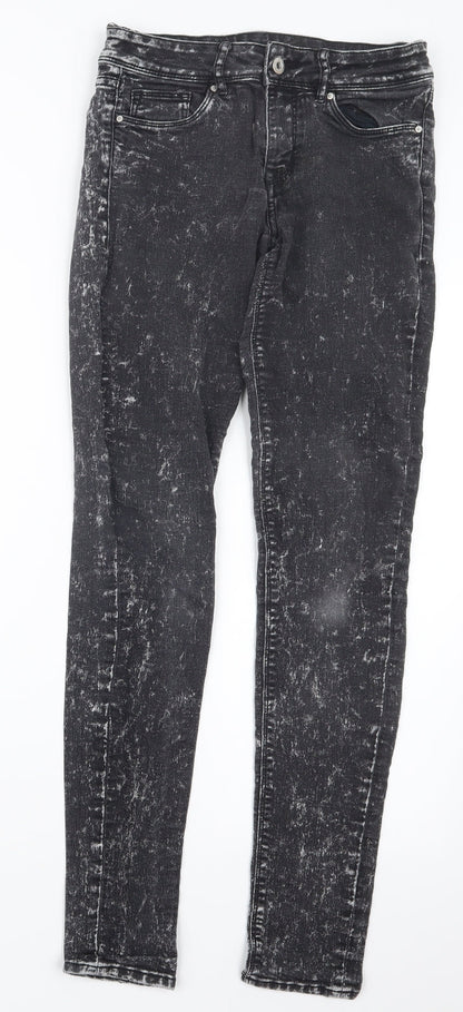 Divided by H&M Womens Black  Denim Straight Jeans Size 8 L30 in