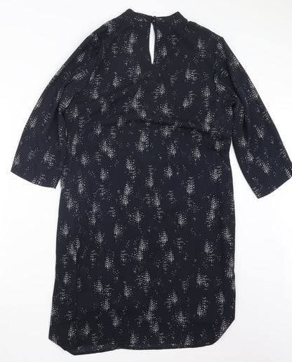 Papaya Womens Blue Geometric  Shirt Dress  Size 10