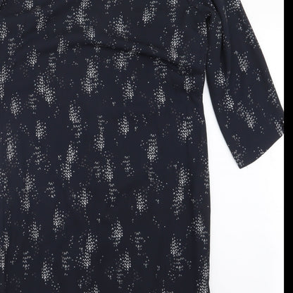 Papaya Womens Blue Geometric  Shirt Dress  Size 10