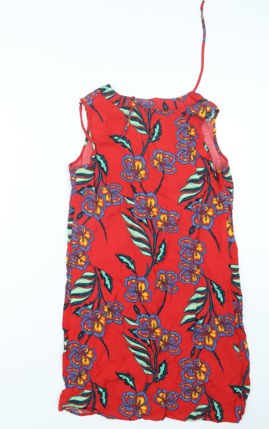 Papaya Womens Red Geometric  Basic Blouse Size 10