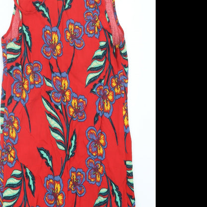 Papaya Womens Red Geometric  Basic Blouse Size 10