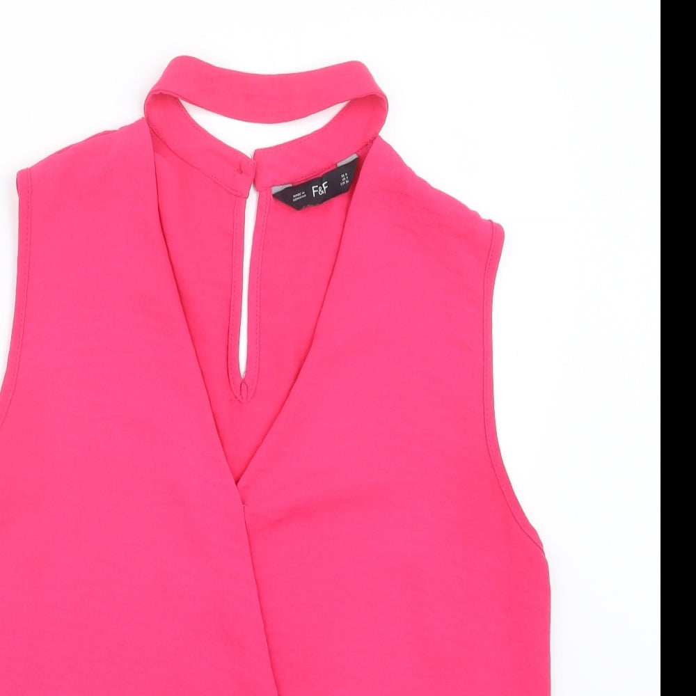 F&F Womens Pink   Basic Blouse Size 8