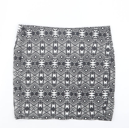 Divided by H&M Womens Black Geometric  Straight & Pencil Skirt Size 8