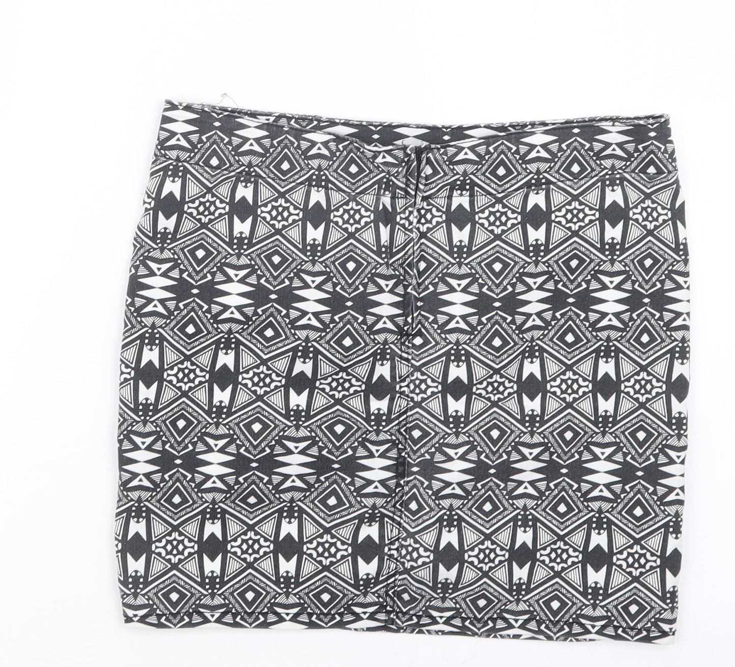 Divided by H&M Womens Black Geometric  Straight & Pencil Skirt Size 8