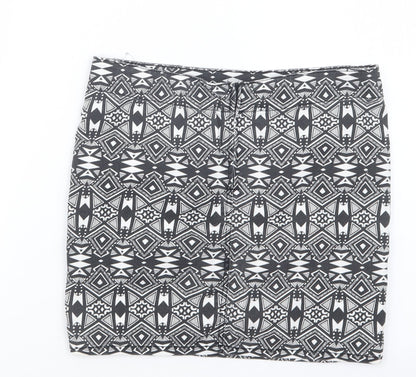 Divided by H&M Womens Black Geometric  Straight & Pencil Skirt Size 8