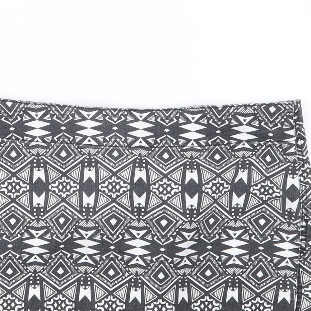 Divided by H&M Womens Black Geometric  Straight & Pencil Skirt Size 8