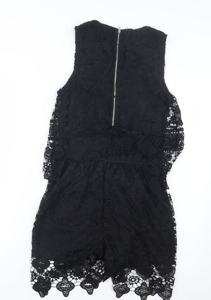 Rebellion Womens Black  Lace Playsuit One-Piece Size M