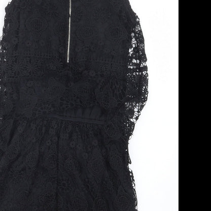 Rebellion Womens Black  Lace Playsuit One-Piece Size M