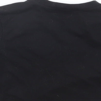 Womens UK Size 8 Missguided Black Cropped T-Shirt