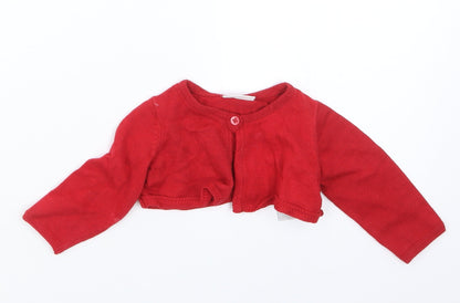 NEXT Girls Red  Knit Cardigan Jumper Size 0-3 Months