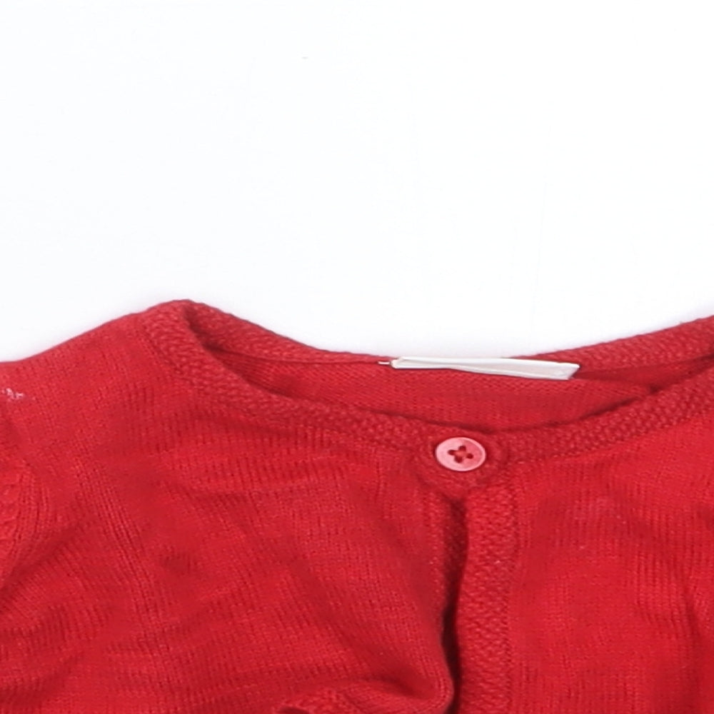 NEXT Girls Red  Knit Cardigan Jumper Size 0-3 Months