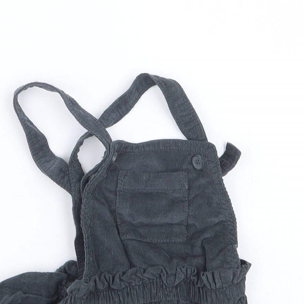 NEXT Girls Grey   Pinafore/Dungaree Dress  Size 3-6 Months