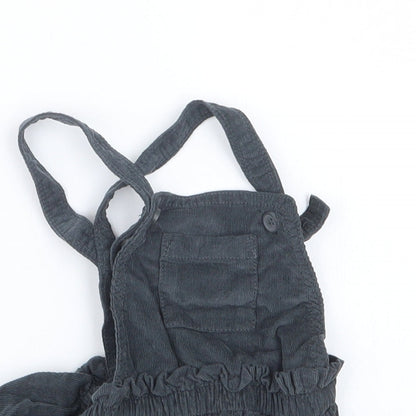 NEXT Girls Grey   Pinafore/Dungaree Dress  Size 3-6 Months