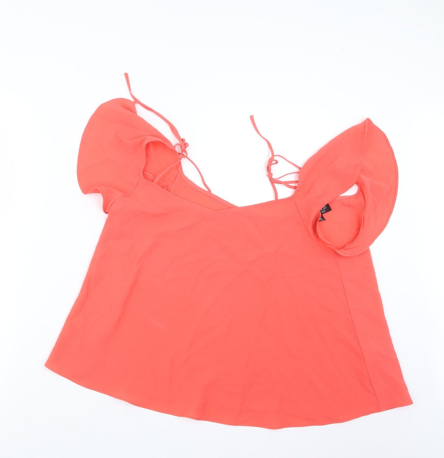Womens UK Size 10 Topshop Orange Basic Blouse