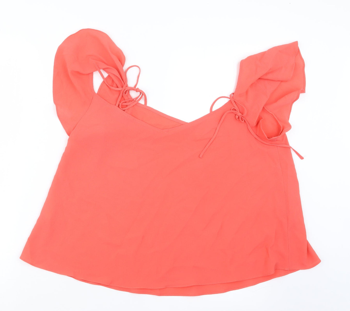 Womens UK Size 10 Topshop Orange Basic Blouse