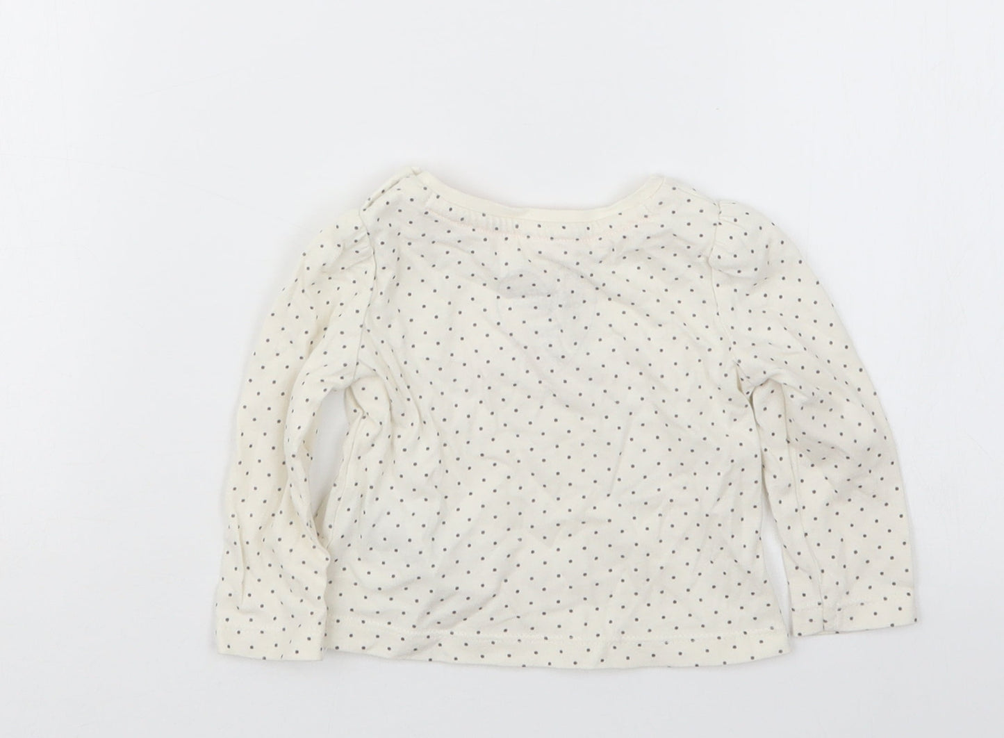 Mothercare Girls Black Polka Dot  Basic T-Shirt Size 3-6 Months