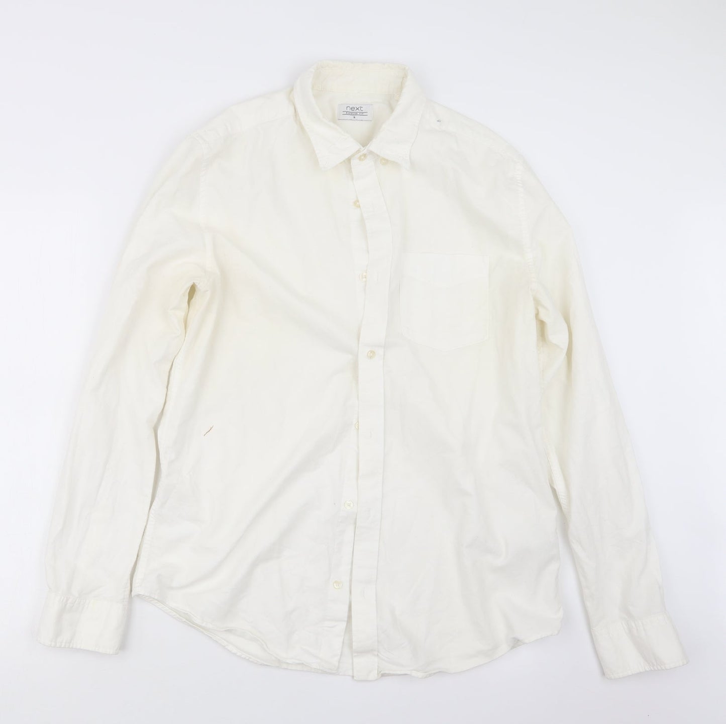 Mens UK Size M NEXT Ivory  Button-Up Long Sleeve Casual Shirt