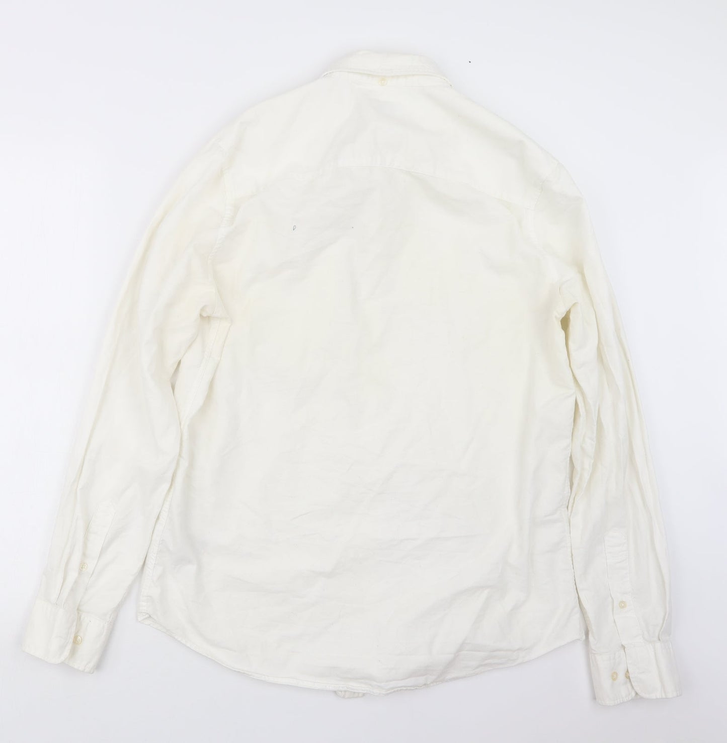 Mens UK Size M NEXT Ivory  Button-Up Long Sleeve Casual Shirt