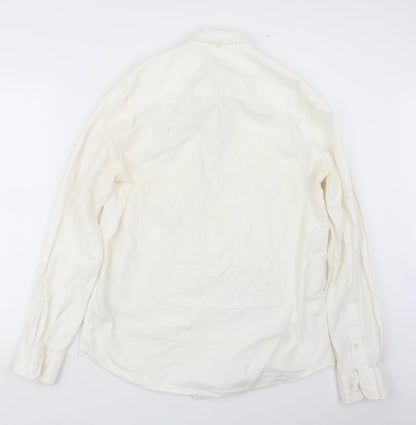 Mens UK Size M NEXT Ivory  Button-Up Long Sleeve Casual Shirt