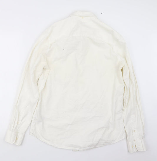 Mens UK Size M NEXT Ivory  Button-Up Long Sleeve Casual Shirt