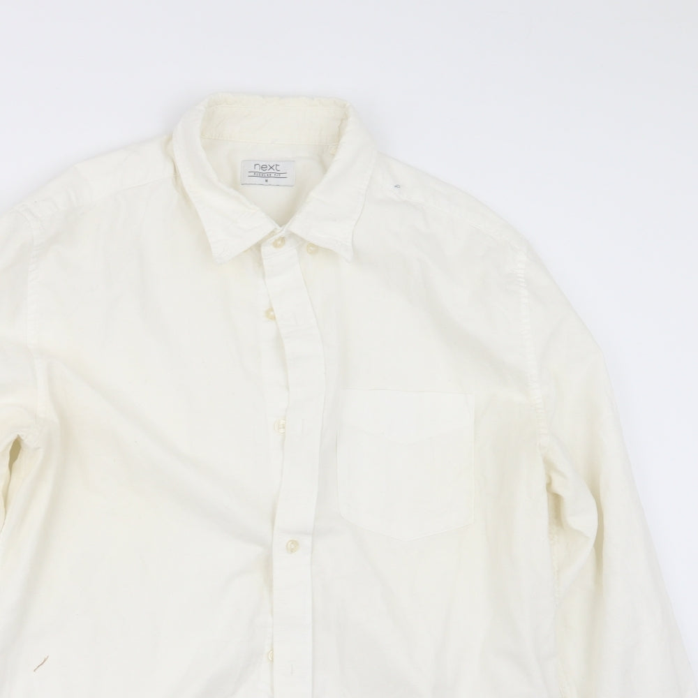 Mens UK Size M NEXT Ivory  Button-Up Long Sleeve Casual Shirt
