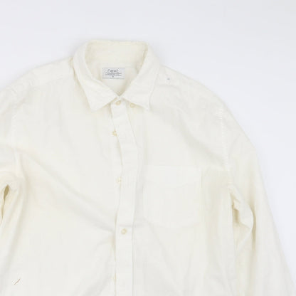 Mens UK Size M NEXT Ivory  Button-Up Long Sleeve Casual Shirt