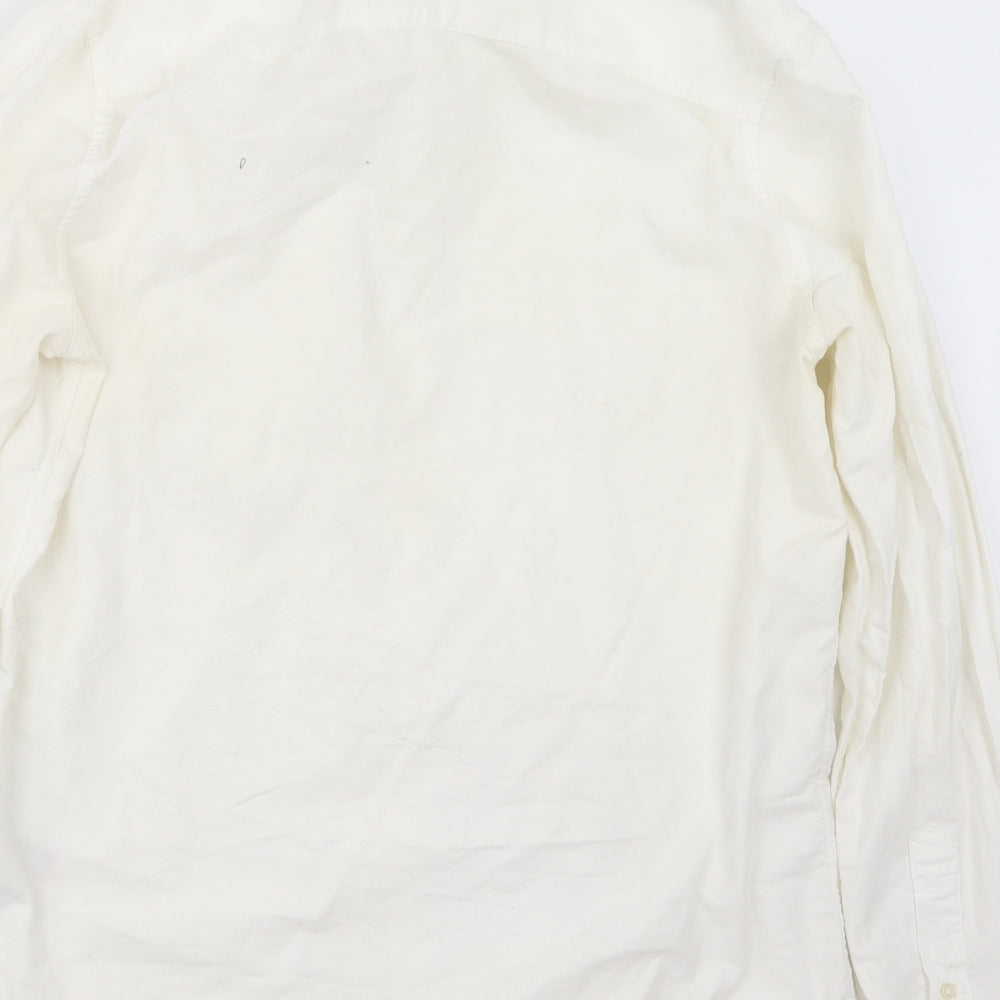 Mens UK Size M NEXT Ivory  Button-Up Long Sleeve Casual Shirt
