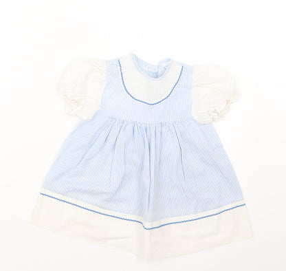 Debenhams Girls Blue Striped  T-Shirt Dress  Size 18 Months