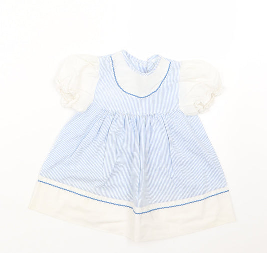 Debenhams Girls Blue Striped  T-Shirt Dress  Size 18 Months