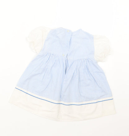 Debenhams Girls Blue Striped  T-Shirt Dress  Size 18 Months