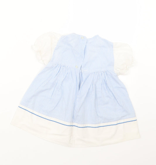 Debenhams Girls Blue Striped  T-Shirt Dress  Size 18 Months