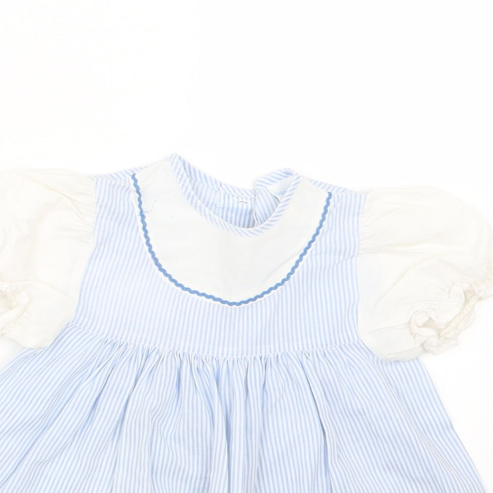 Debenhams Girls Blue Striped  T-Shirt Dress  Size 18 Months