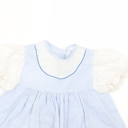 Debenhams Girls Blue Striped  T-Shirt Dress  Size 18 Months